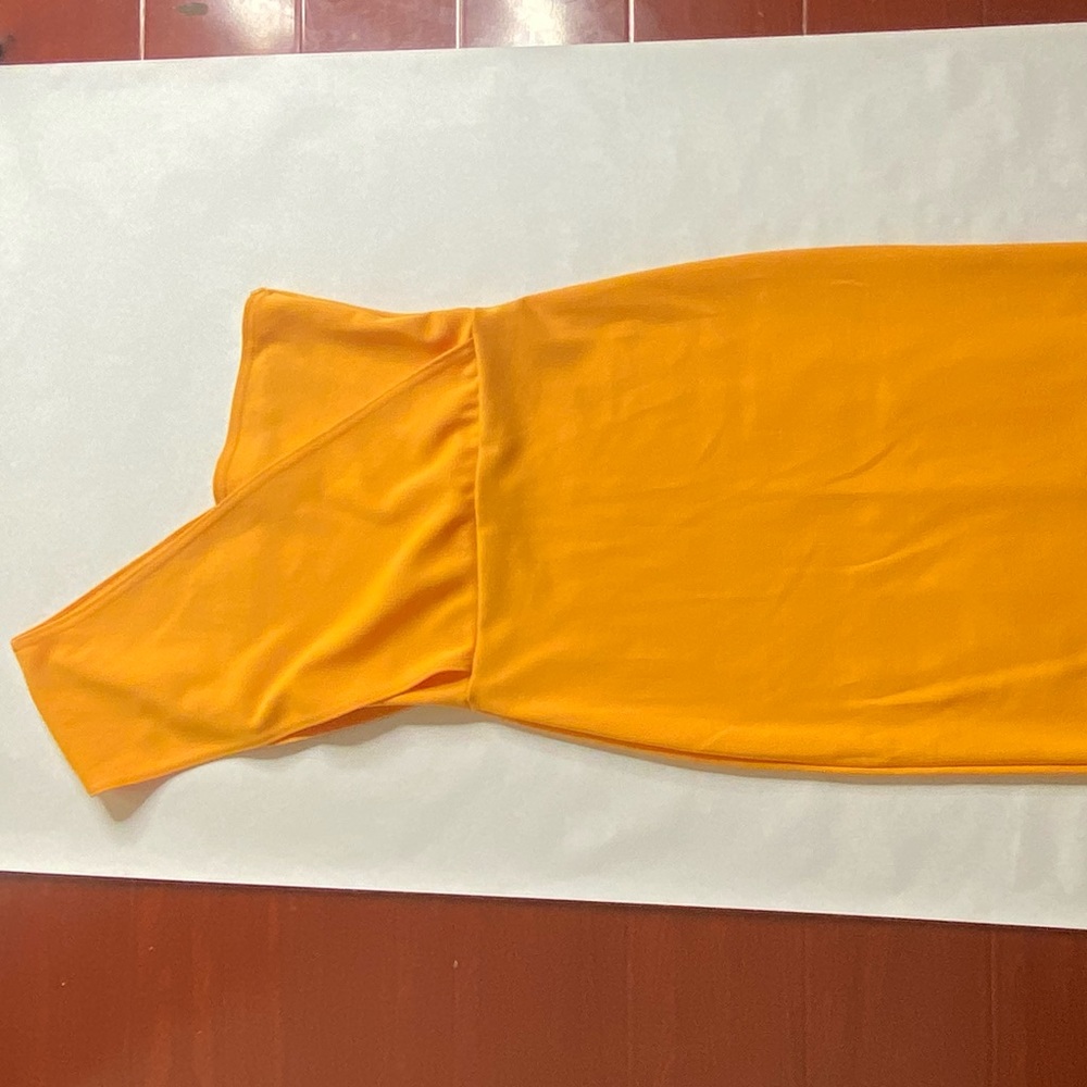 Orange one shoulder bodycon dress